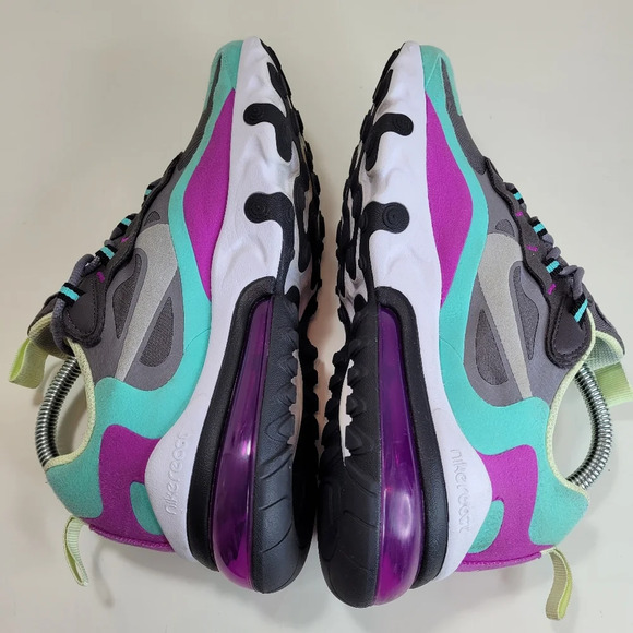 Nike Air Max 270 React 'Gunsmoke Aurora Violet' Size 5.5 Youth - Picture 9 of 13